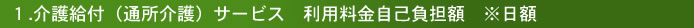 介護給付サービス　利用不料金自己負担額